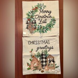 Christmas Decorative Pillow Covers Approximately 17” square Brand New Never Used